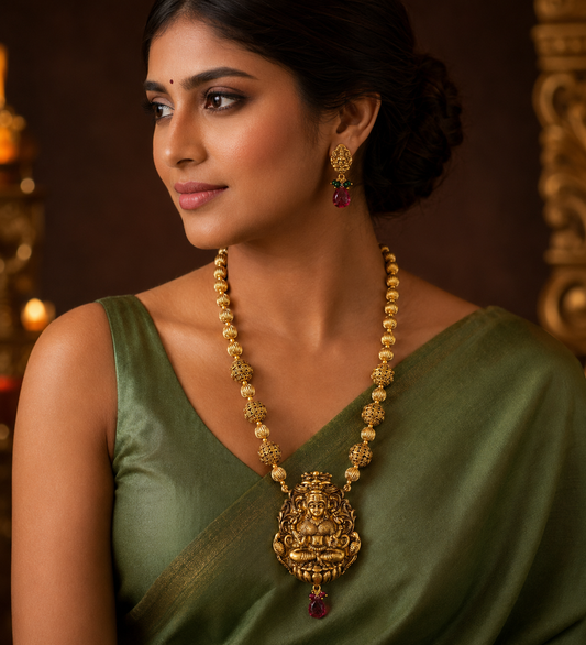 Divine Antique Designer Balls Lakshmi Necklace Set-dj06165