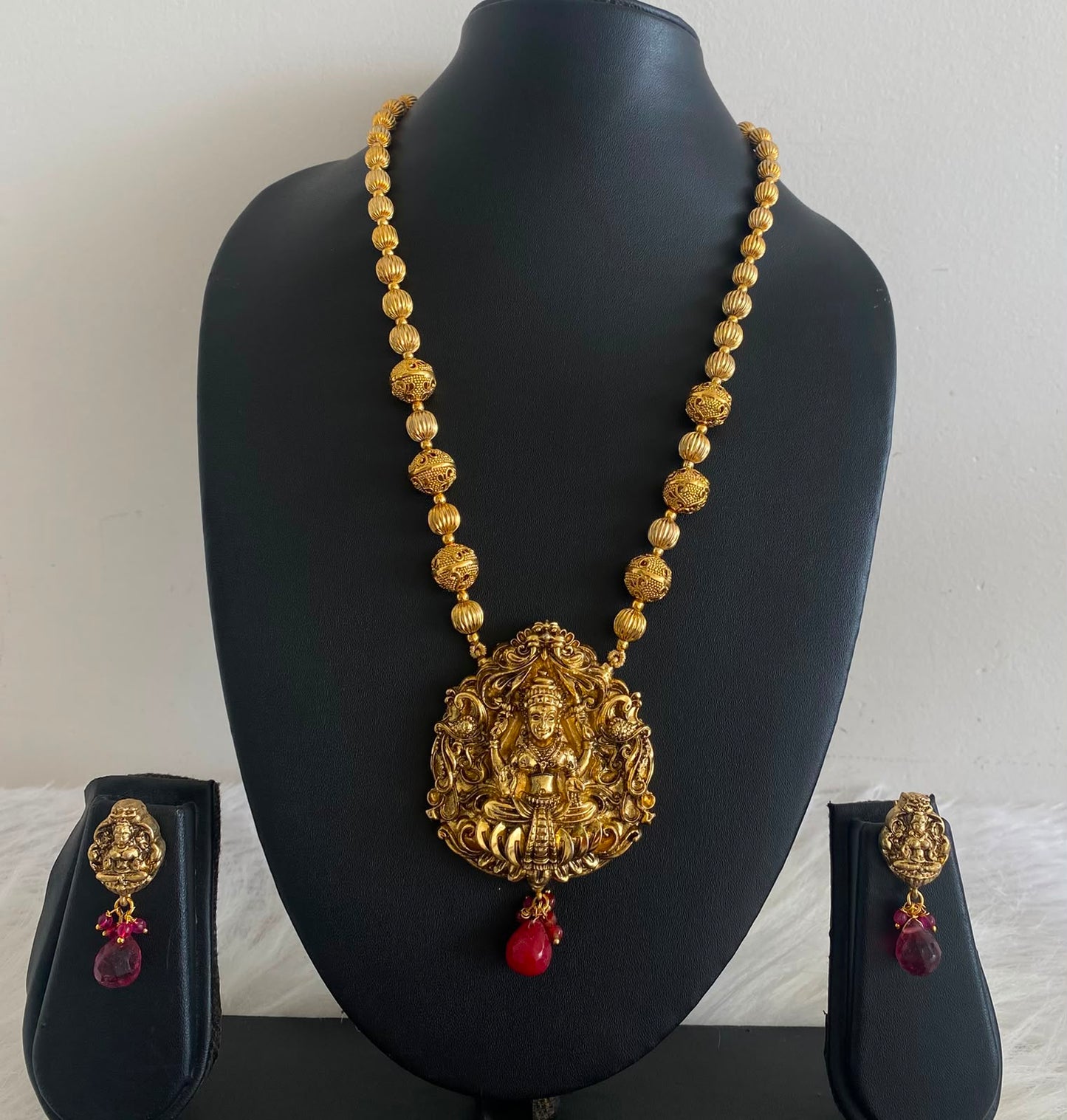 Divine Antique Designer Balls Lakshmi Necklace Set-dj06169