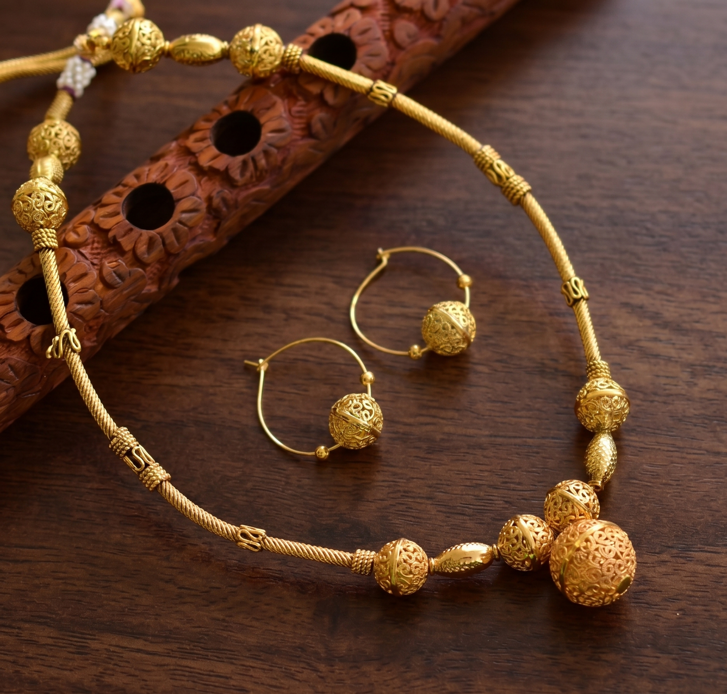 Antique designer balls handmade Hasli necklace set dj-06201