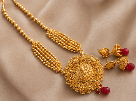 Beautiful Antique Lakshmi Necklace Set-dj06388