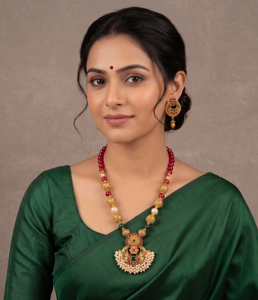Antique kemp-green necklace set dj-06440