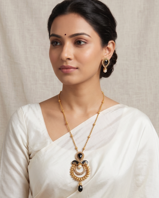 Beautiful Antique Black Necklace Set-dj06543
