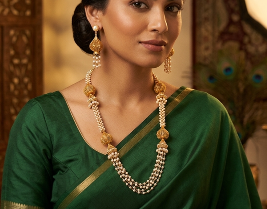 Antique designer pearl necklace set dj-06777