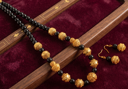 Beautiful Antique Handmade Black Necklace Set-dj06852