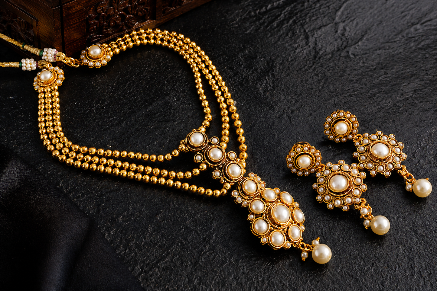 Antique Pearl multilayer Necklace Set-dj06974