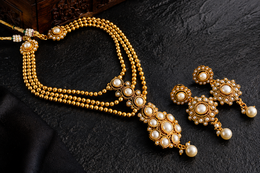 Antique Pearl multilayer Necklace Set-dj06974
