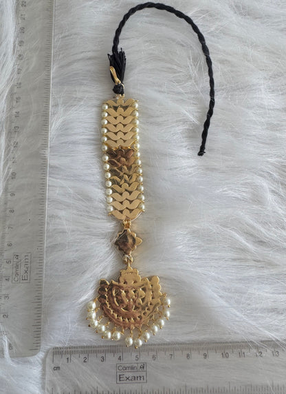 Gold tone precious kemp pearl tikka dj-51041