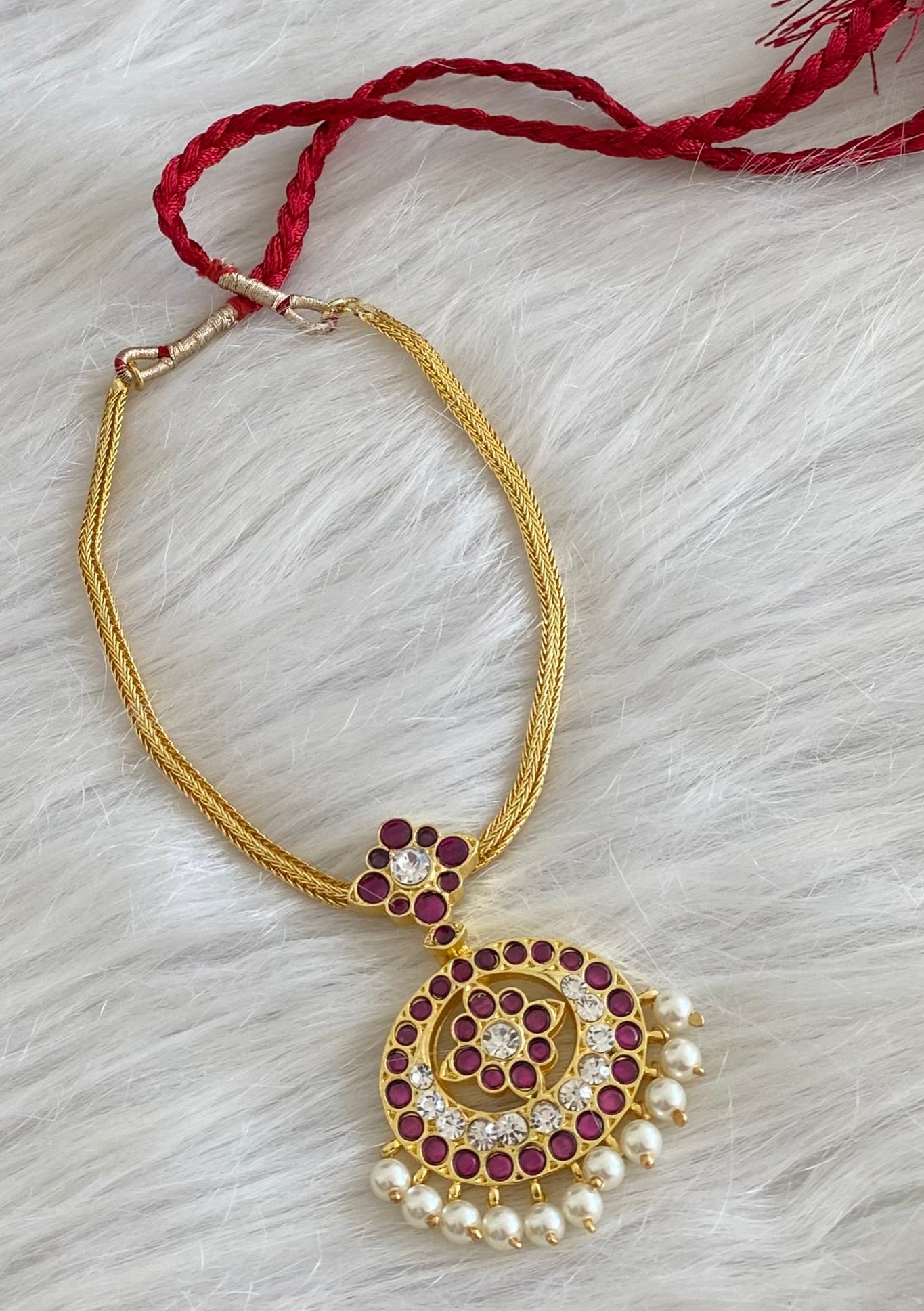 Gold tone precious kemp-white pearl necklace dj-53929