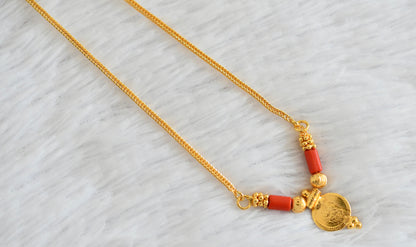 Gold tone coral lakshmi necklace dj-53083