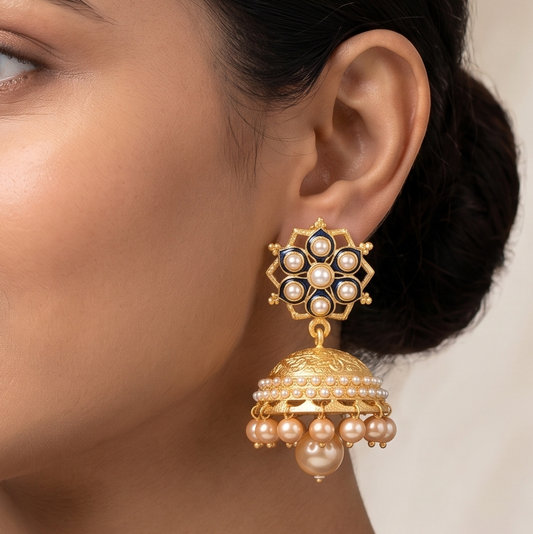 Matte finish pearl jhumkka dj-07630