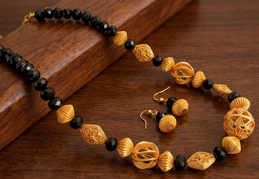Awesome Matte Finish Handmade Designer Beads Necklace Set-dj07683