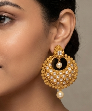 Gorgeous Matte Finish White Designer Bali Earrings-dj07722