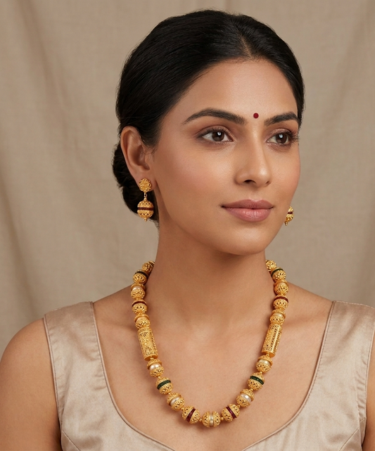 Matte finish designer necklace set dj-07733