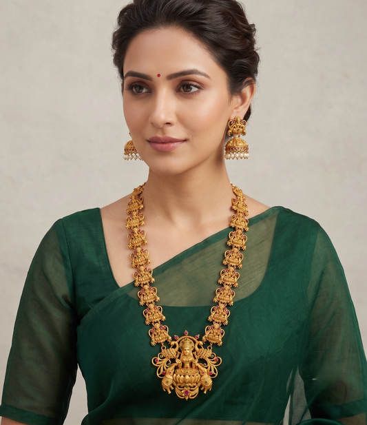 Matte finish ruby-emerald Lakshmi nagasu Long haar set dj-07773