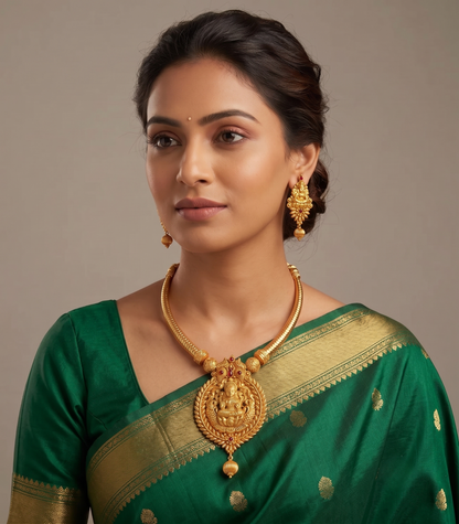 Divine Antique kemp Lakshmi Kante necklace set dj-07827