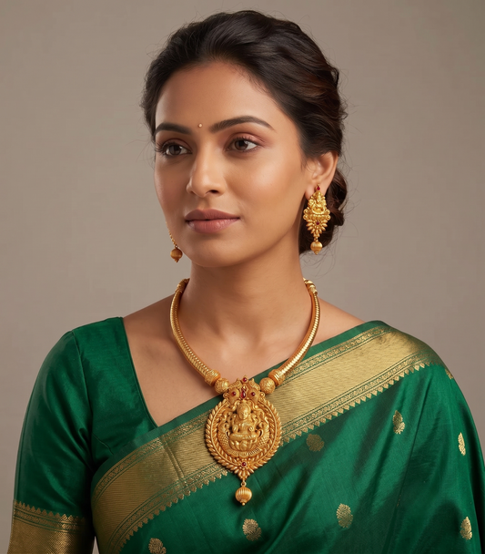 Divine Antique kemp Lakshmi Kante necklace set dj-07827