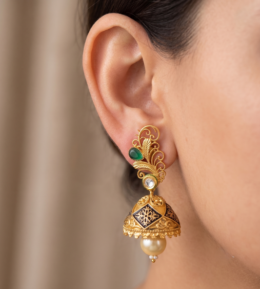 Unique Matte Finish Green Jhumkka-dj07898