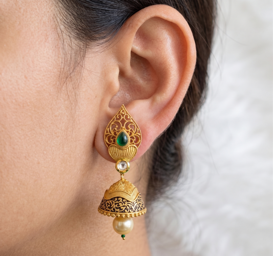Unique Matte Finish Green Jhumkka-dj07899