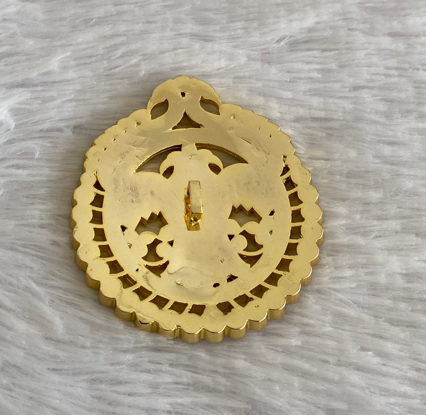 Gold tone precious kemp-white-green round ganda berunda hair jewel(rakodi)dj-53363