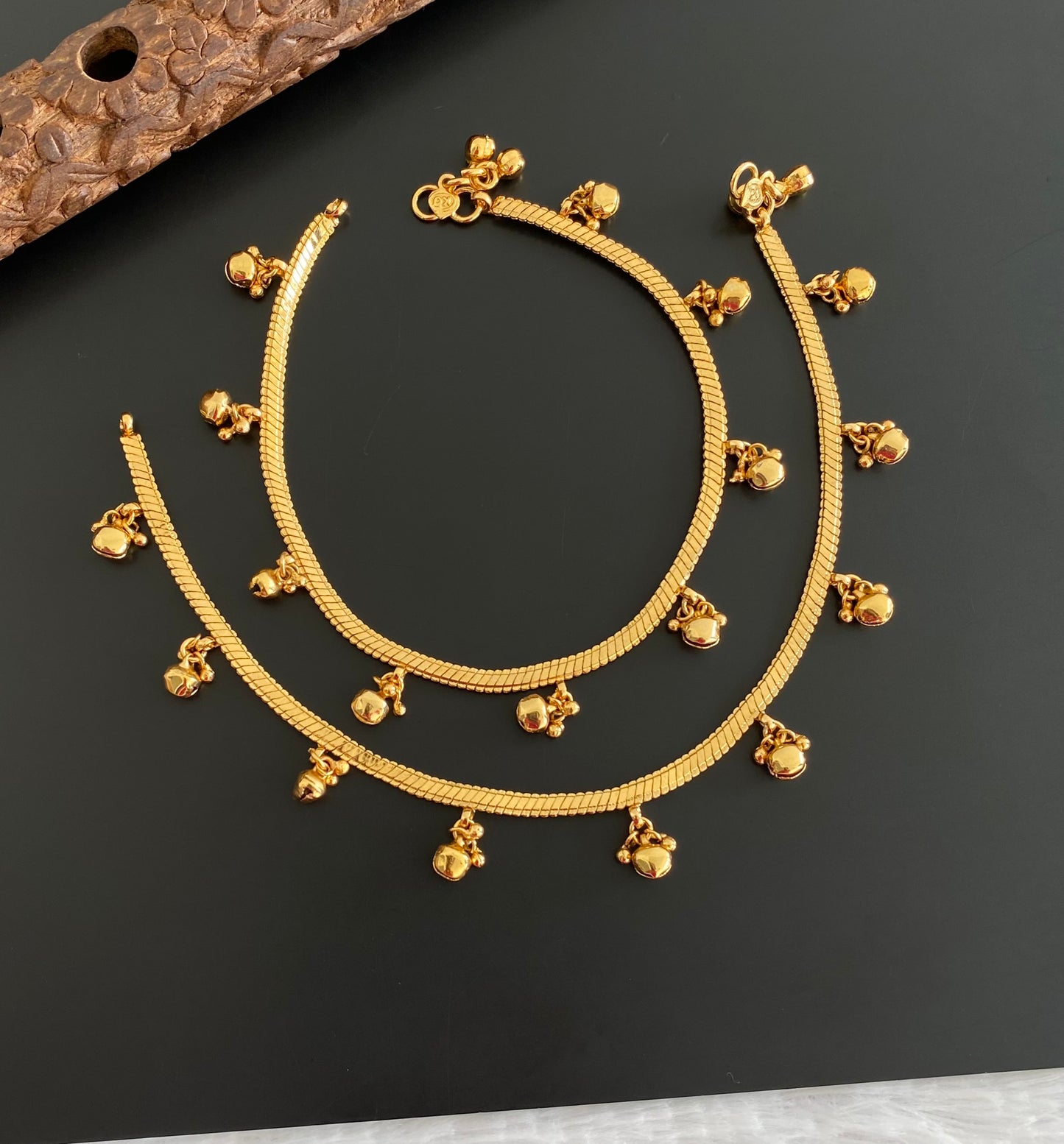 Antique gold tone anklets set dj-53184