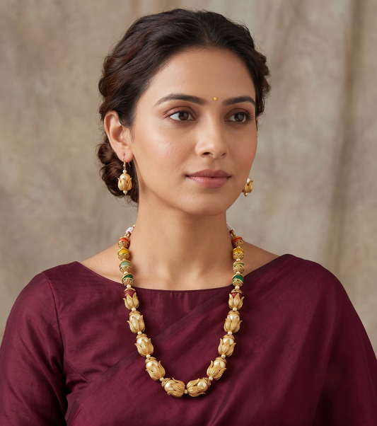 Lovely Matte Finish Multicolour Necklace Set-dj08017