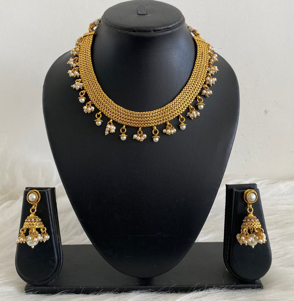 Lovely Antique Pearl Necklace Set-dj08028