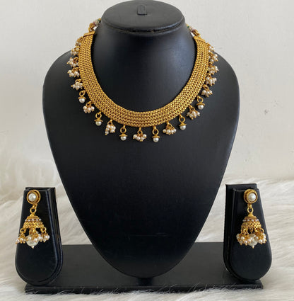 Lovely Antique Pearl Necklace Set-dj08028