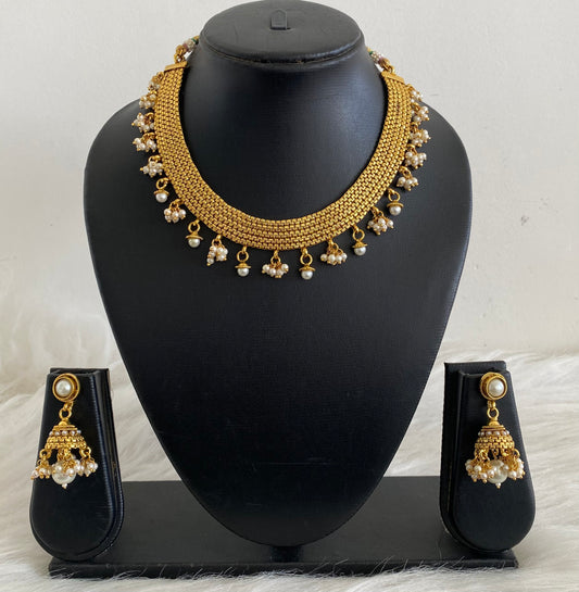 Lovely Antique Pearl Necklace Set-dj08028