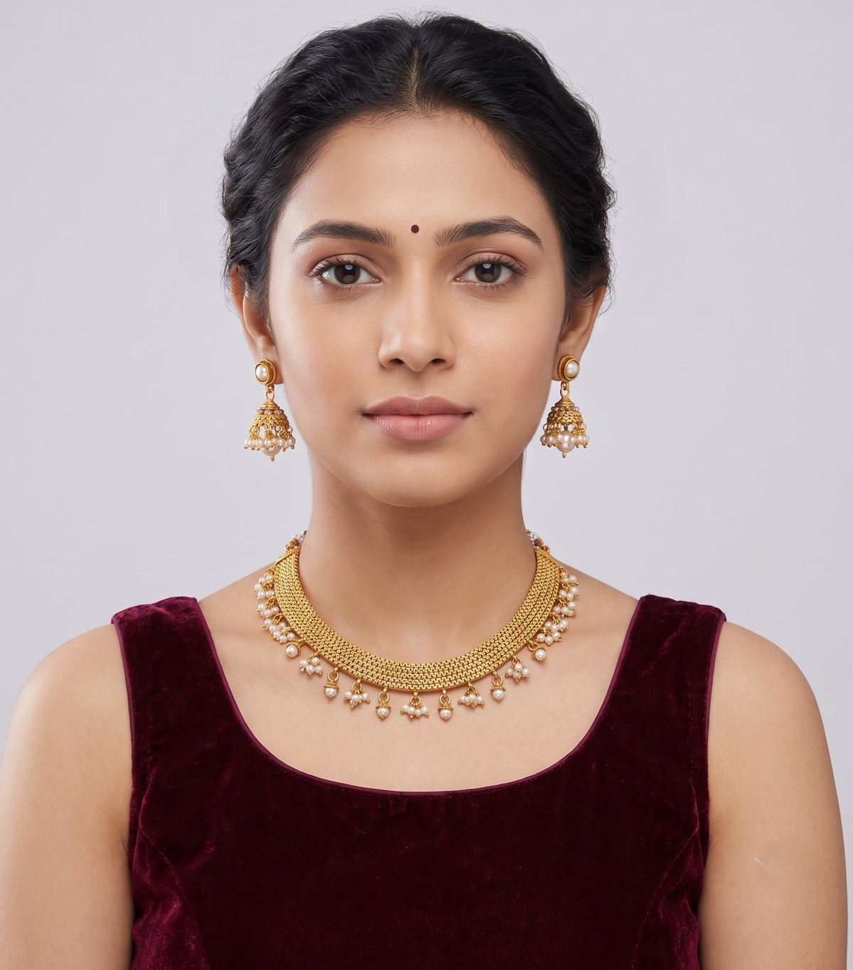 Lovely Antique Pearl Necklace Set-dj08028