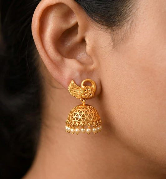 Matte finish peacock jhumkka dj-08173