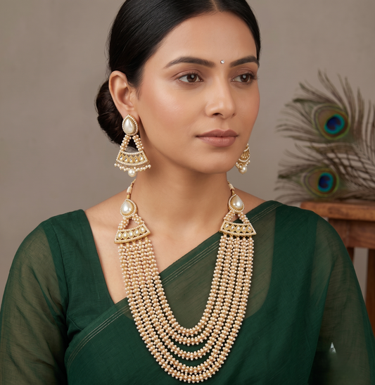 Antique Pearl-multilayer Designer Necklace Set dj-08329