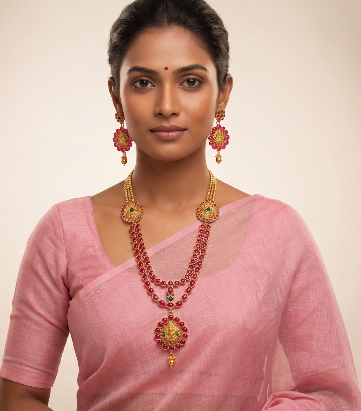 Gorgeous Antique Kemp-green Lakshmi Haar Set-dj08522