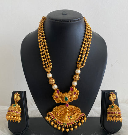 Matte finish ruby-emerald peacock haar set dj-08543