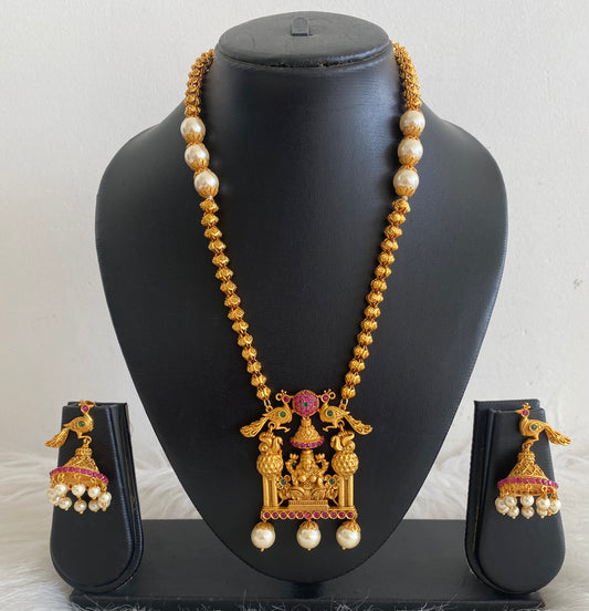 Matte finish ruby-emerald Lakshmi short haar set dj-08545