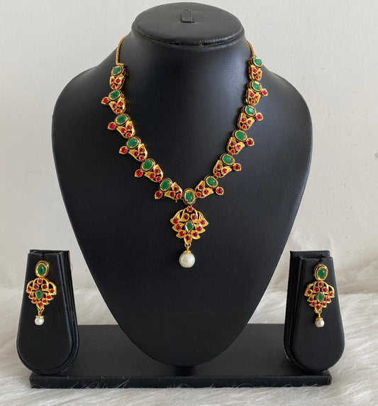 Royal Gold Tone Kemp-green Necklace Set-dj08555