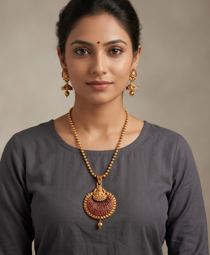 Antique Kemp Lakshmi Bali Necklace Set -dj08692