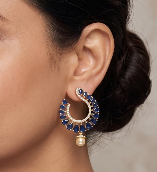 Gold Tone Cz Blue Studs dj-08703
