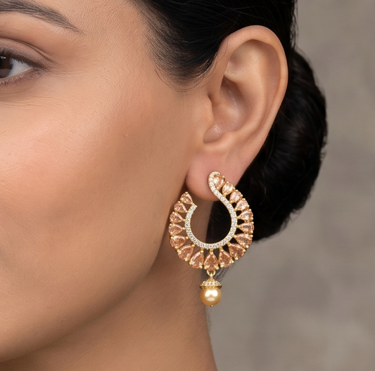 Gold Tone Cz Golden Studs dj-08704