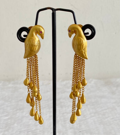 Matte finish peacock earrings dj-52933