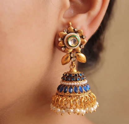 Beautiful Antique Blue Jhumkka -dj08950