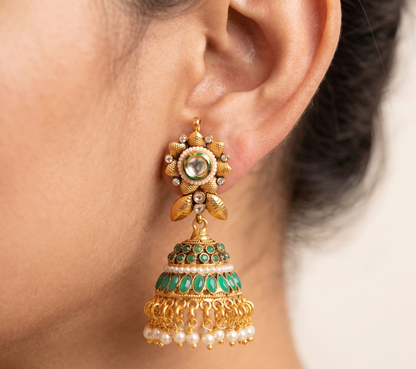 Beautiful Antique Green Jhumkka -dj08952