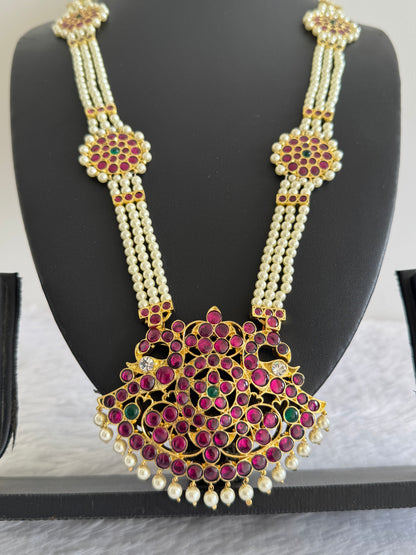 Gold tone precious kemp-green pearl peacock haar dj-44715