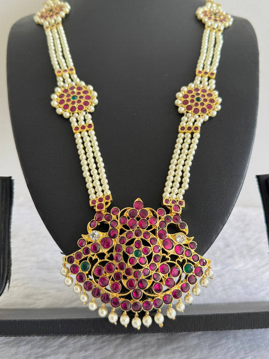 Gold tone precious kemp-green pearl peacock haar dj-44715