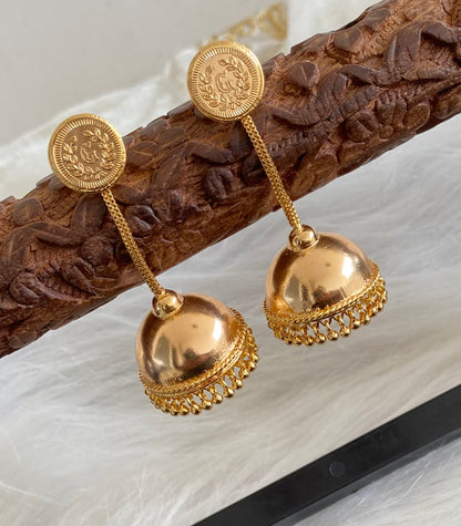 Gold Tone Kerala style long jhumkka dj-53922