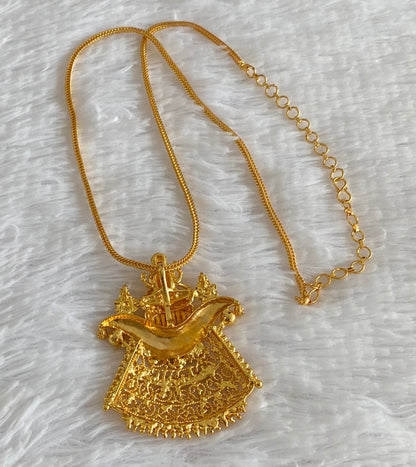 Gold tone 24 inches chain with lakshmi pendant dj-54361