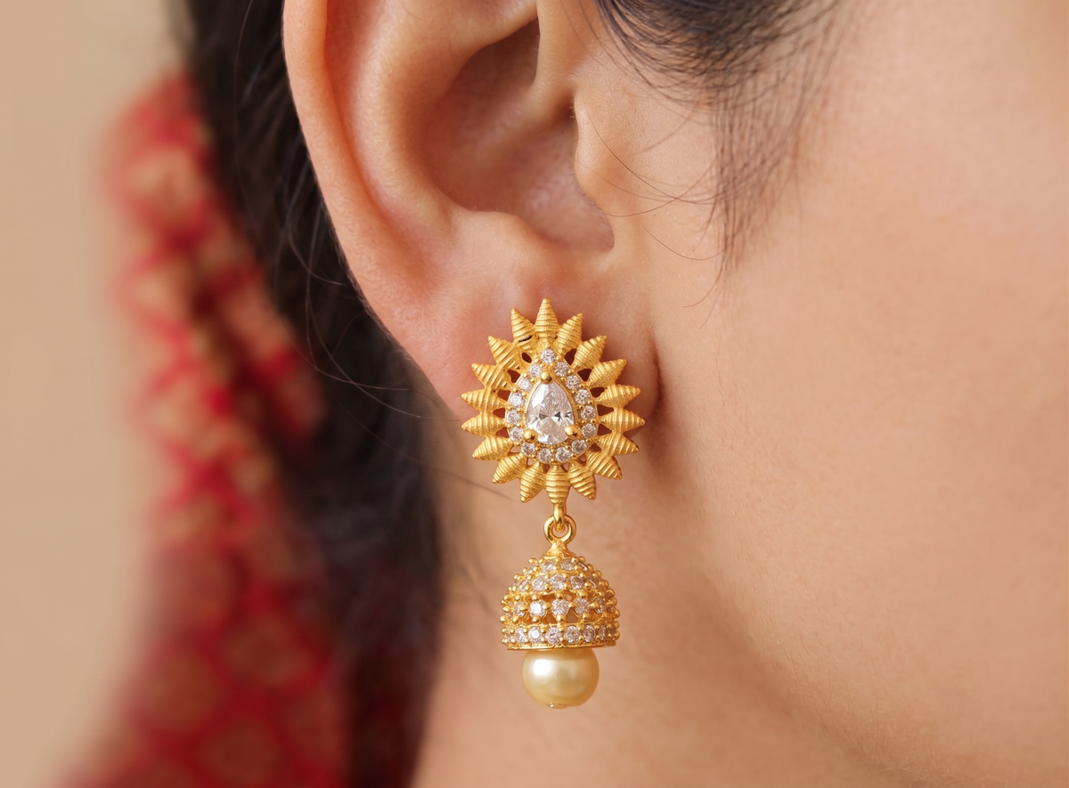 Awesome Designer White Party Wear Cute Jhumkka-dj09428