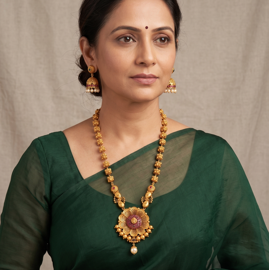 Matte Finish Ruby-emerald Royal Peacock Haar Set dj-09945