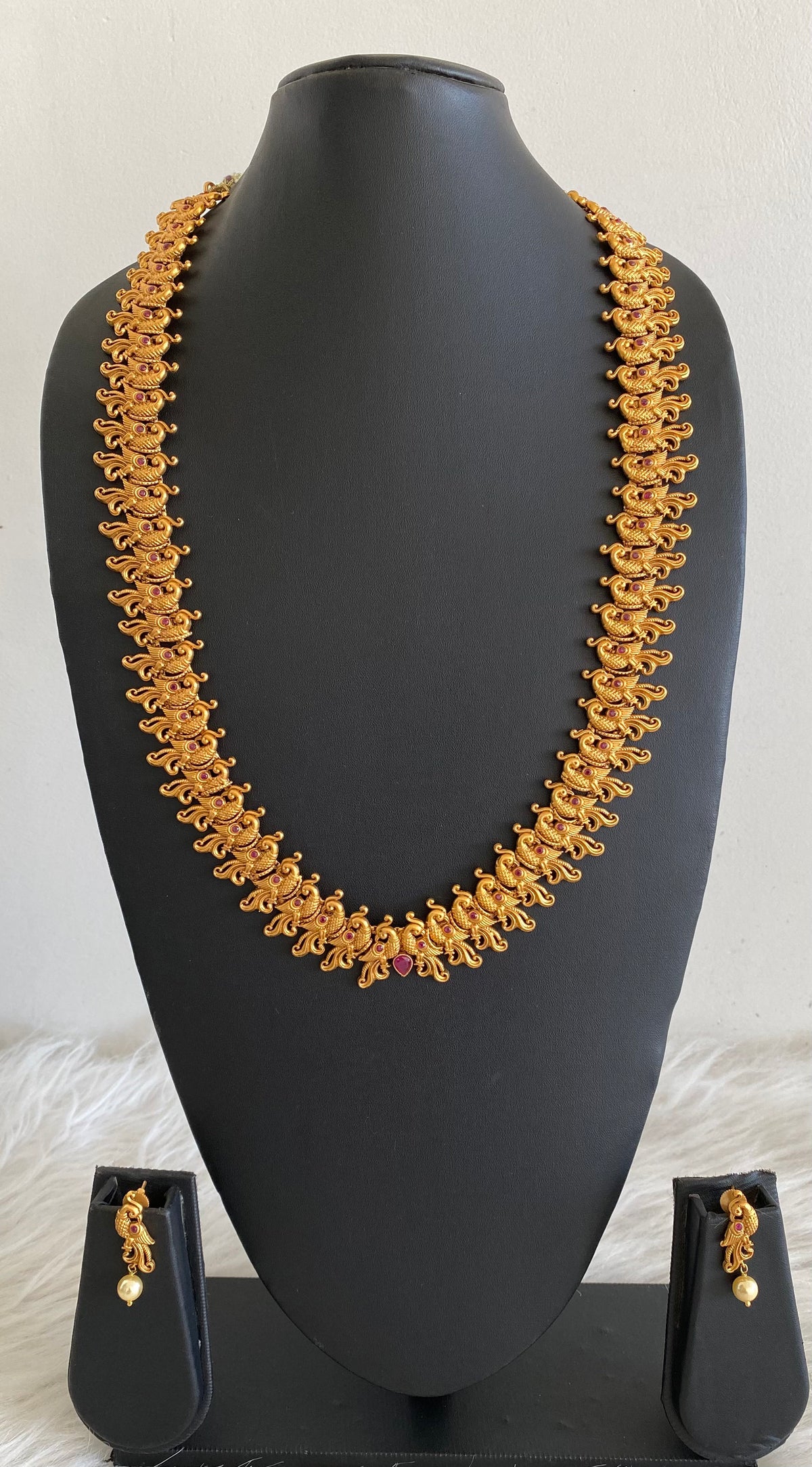 Matte Finish Peacock Ruby Haar Set dj-09968