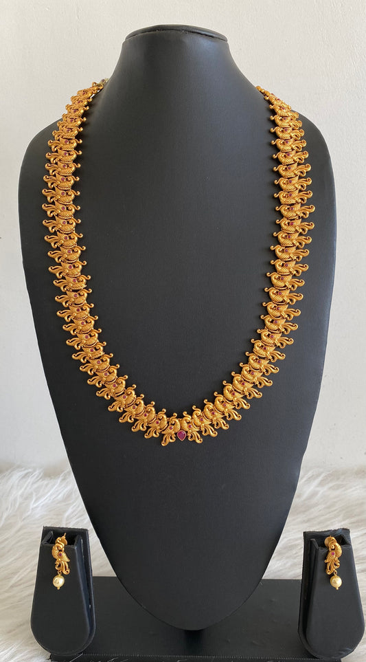 Matte Finish Peacock Ruby Haar Set dj-09968