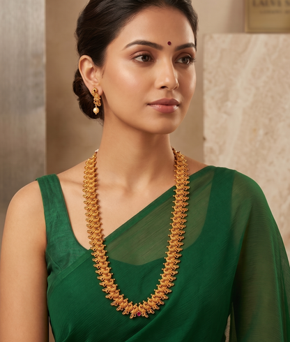 Matte Finish Peacock Ruby Haar Set dj-09968